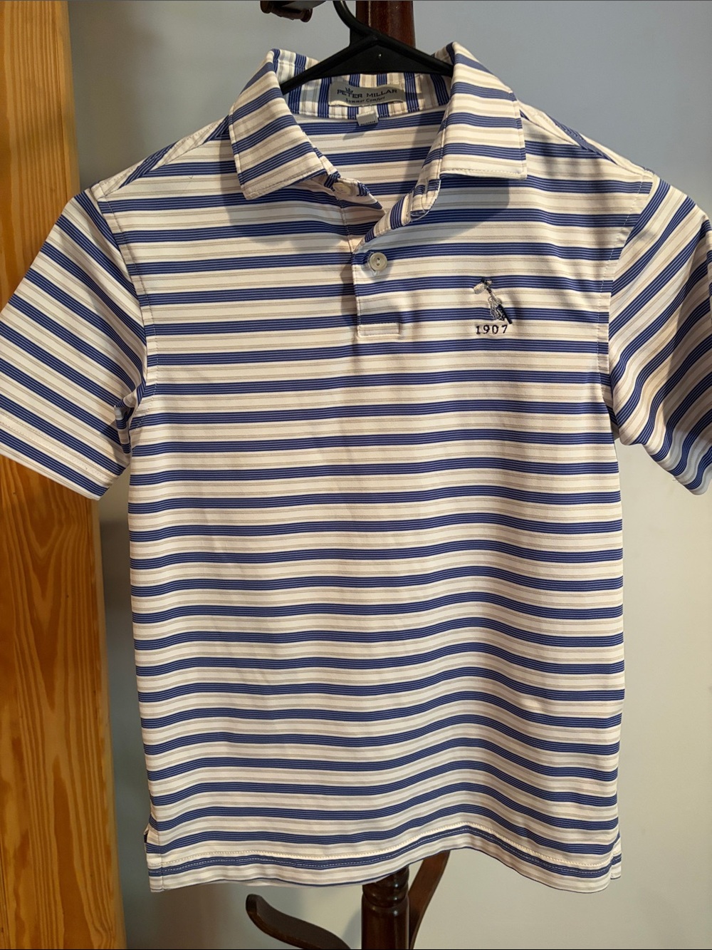 Peter Millar Blue & White Striped Performance Polo - Cherokee Country Club